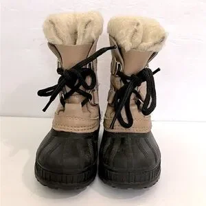 Sorel Boots tan And Black Size 13 Children