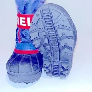 Sorel commander snow black  red & blue boots