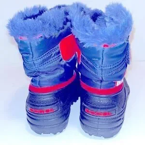 Sorel commander snow black  red & blue boots