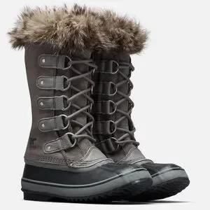 Sorel Joan Of Artic Suede Winter Insulated Fur Boots Gray Black Size 7.5