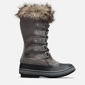 Sorel Joan Of Artic Suede Winter Insulated Fur Boots Gray Black Size 7.5