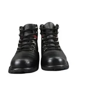 Sorel Shoes Women 6.5 Boot Combat Winter Waterproof Leather Black Red Laurentian