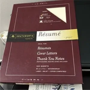 Southworth Company Cream Paper Resume Sheets