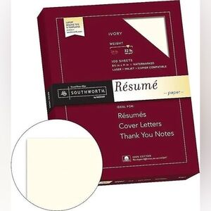 Southworth company Cream Paper resume Sheets
