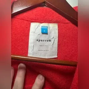 SPARROW‎ Anthropologie Celesta Orange Wool Belted Cardigan Jacket Small