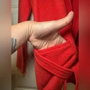 SPARROW‎ Anthropologie Celesta Orange Wool Belted Cardigan Jacket Small