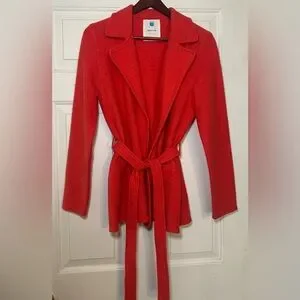 SPARROW‎ Anthropologie Celesta Orange Wool Belted Cardigan Jacket Small