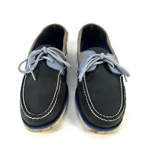 Sperry Boat Dress Shoes Spring Summer Mens 10.5 Leather Casual Flats Blue Gray
