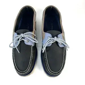 Sperry Boat Dress Shoes Spring Summer Mens 10.5 Leather Casual Flats Blue Gray