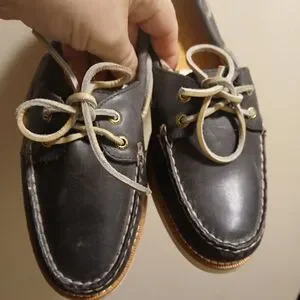 SPERRY Gold Cup Classic Navy Leather Boat Shoes 7 M
