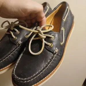 SPERRY Gold Cup Classic Navy Leather Boat Shoes 7 M