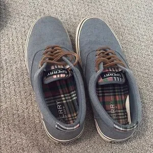 Sperry Gray Boat Shoes With Nautical Charm