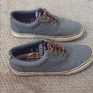 Sperry Gray Boat Shoes With Nautical Charm