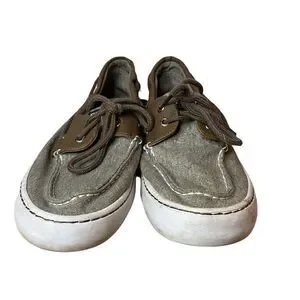 Sperry Mens Cutter 2 Boat Shoes Size 10 Eye Lace Up Canvas Brown Beige