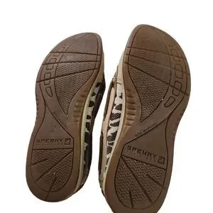 Sperry Women's Size 7 Tan Gold Animal Print Boat Shoes