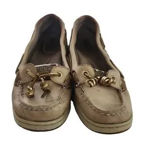 Sperry Women's Size 7 Tan Gold Animal Print Boat Shoes