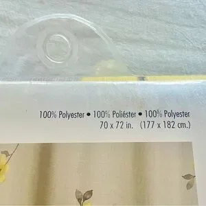 Spring Garden Fabric Shower Curtain And Matching Floral Hooks NIP