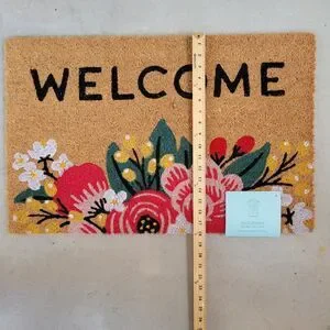 Spring Summer Pink Flowers Blossoms Garden Outdoor Coir WELCOME Door Mat 18x28"