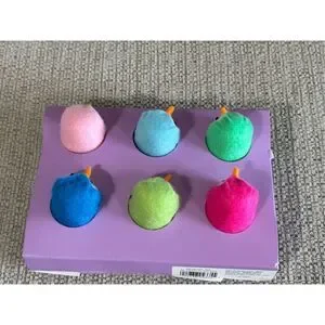 SPRITZ Featherly Friends SET Of 6 Mini Fabric Bird In Felt Easter Egg Carton NEW