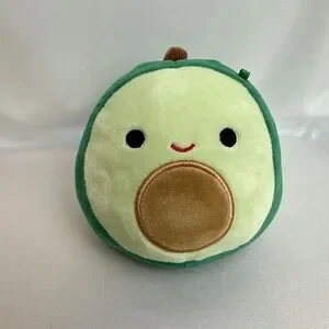Squishmallow 5" Green Austin Avocado Fuzzy Belly Pink Cheeks Food Plush
