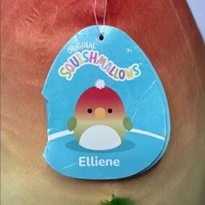 Squishmallow Plushie Elliene Red And Green Parrot 8" Super Soft Kid's Cuddly Toy