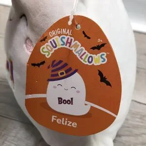 Squishmallows BOO Felize The Ghost With Witch Hat Halloween Decor 2022