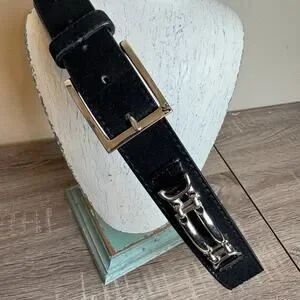 Stacy Adams Genuine Imported Leather Belt Mens 40 Black Biker Streetwear Punk