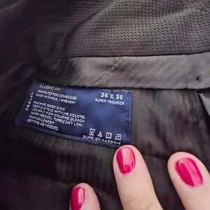 Stafford Mens Travel Classic Fit Black Super Trouser Dress Pants (Size 34 X 30)