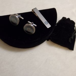 Stainless Steel Power Button Cufflink & Tie Clip