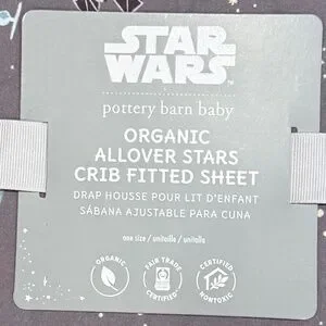 Star Wars Allover Sky Organic Crib Fitted Sheet - PBK