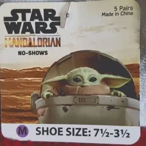 Star Wars Mandalorian Grogu No Show Socks 5 Pair Included Disney Socks Youth