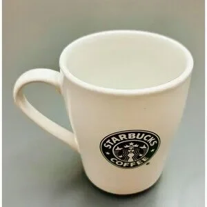 STARBUCKS Coffee Mug Cup 8 Oz Classic Mermaid Logo Restaurant White Ceramic 2007