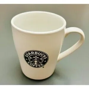 STARBUCKS Coffee Mug Cup 8 oz Classic Mermaid Logo Restaurant White Ceramic 2007