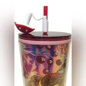 Starbucks Mushroom Cap Straw Tumbler Fox Rose Flower Pink Fall Winter 2022 - 24
