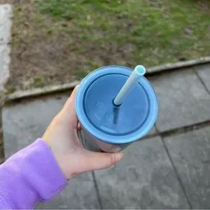 Starbucks Sparkling Silver Blue Lid Stainless Tumbler