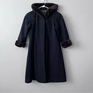 Stephanie Mathew's Kids Blue Long Wool Blend Coat Size 7