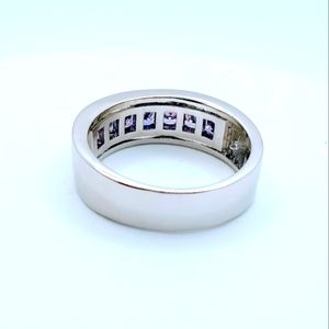 STERLING SILVER AMETHYST MULTI STONE BAND