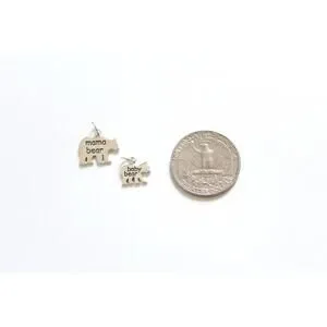 Sterling Silver Mama Bear And Baby Bear Charm Set