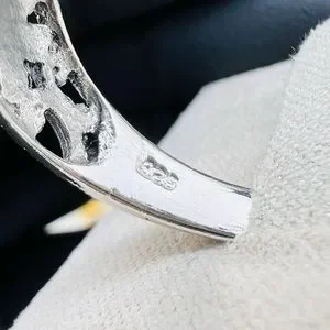 Sterling Silver Marcasite Filigree Art Lace Embroidery Cocktail Ring Size 9