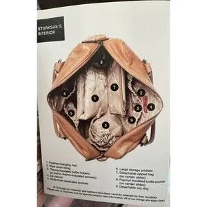 Storksak Gigi Baby Diaper Changing Bag - Chocolate & Accessories‎