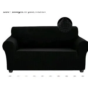 Stretch Loveseat Slipcover 1 Piece 2 Cushion Couch Water Repellent Jacquard Wash