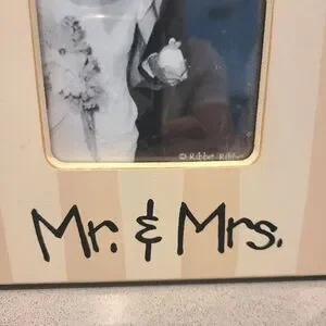 Striped Cream And Black 'Mr. & Mrs.' Photo Frame By Ribbit Ribbit