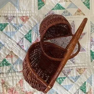 Stylish Brown Wicker Basket Bag