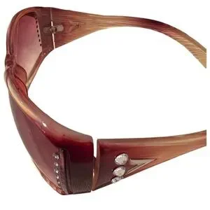 Stylish Reddish Brown Tortoise Shell & Gold Bling Hollywood Style Sunglasses
