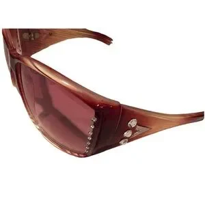 Stylish Reddish Brown Tortoise Shell & Gold Bling Hollywood Style Sunglasses