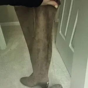 Suede Over-the-Knee Boots - Tan