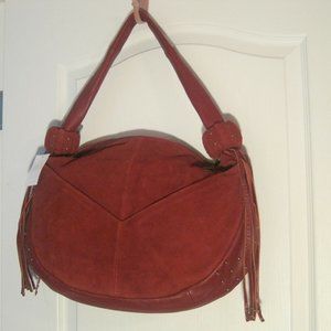 Suede Studded Hobo Bag With Fringe By Queen Latifah $179 MSRP NWT