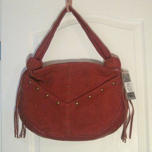 Suede Studded Hobo Bag with Fringe by Queen Latifah $179 MSRP NWT