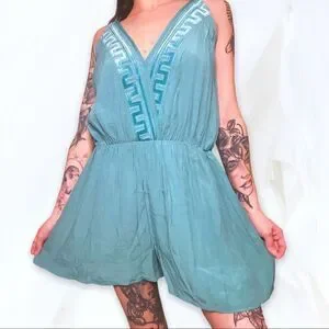 Sugar Lips (S) Teal Romper