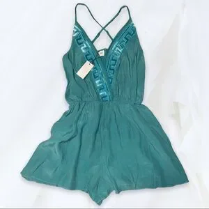 Sugar Lips (S) Teal Romper